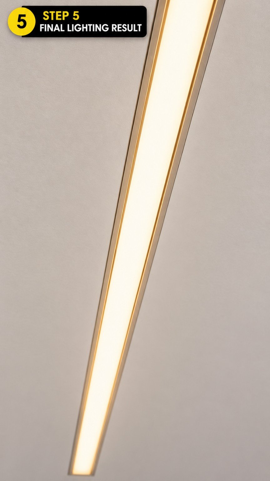 Final warm white recessed LED profile lighting result